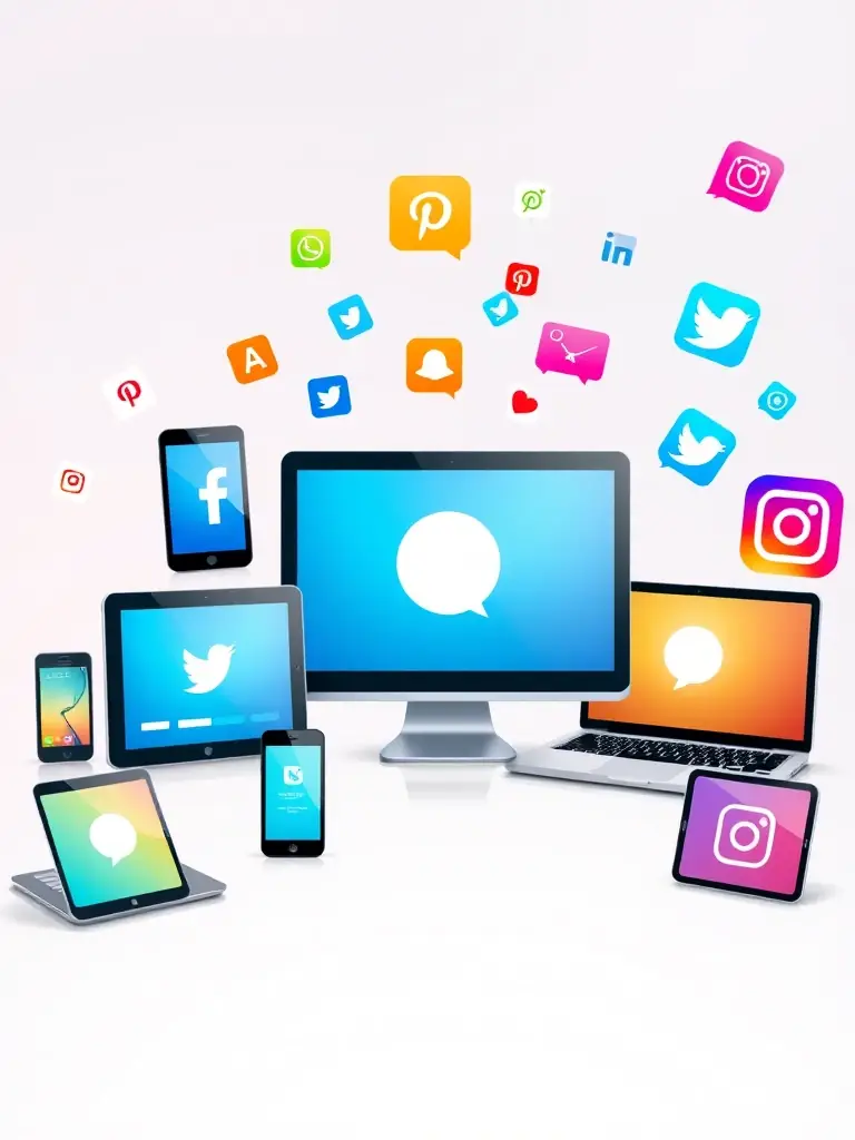 A vibrant digital marketing campaign displayed on various devices, representing Knot Service LLC's advertising and marketing strategies.